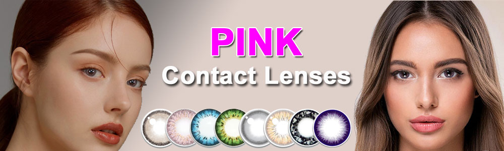 Pink contact lenses