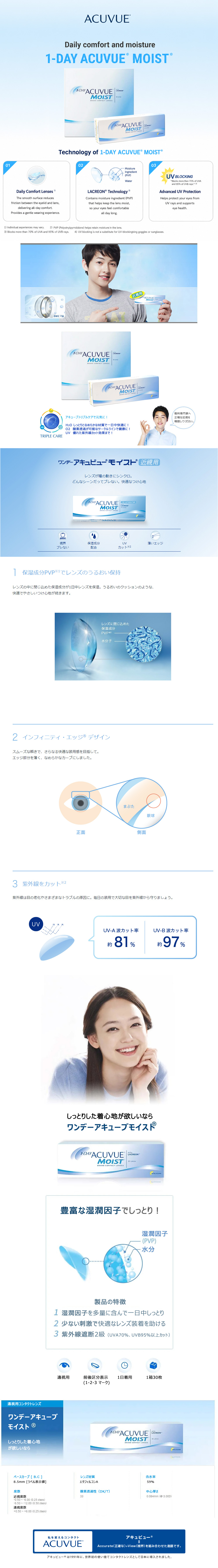 [1-Day] ACUVUE Moist Clear (90pcs)