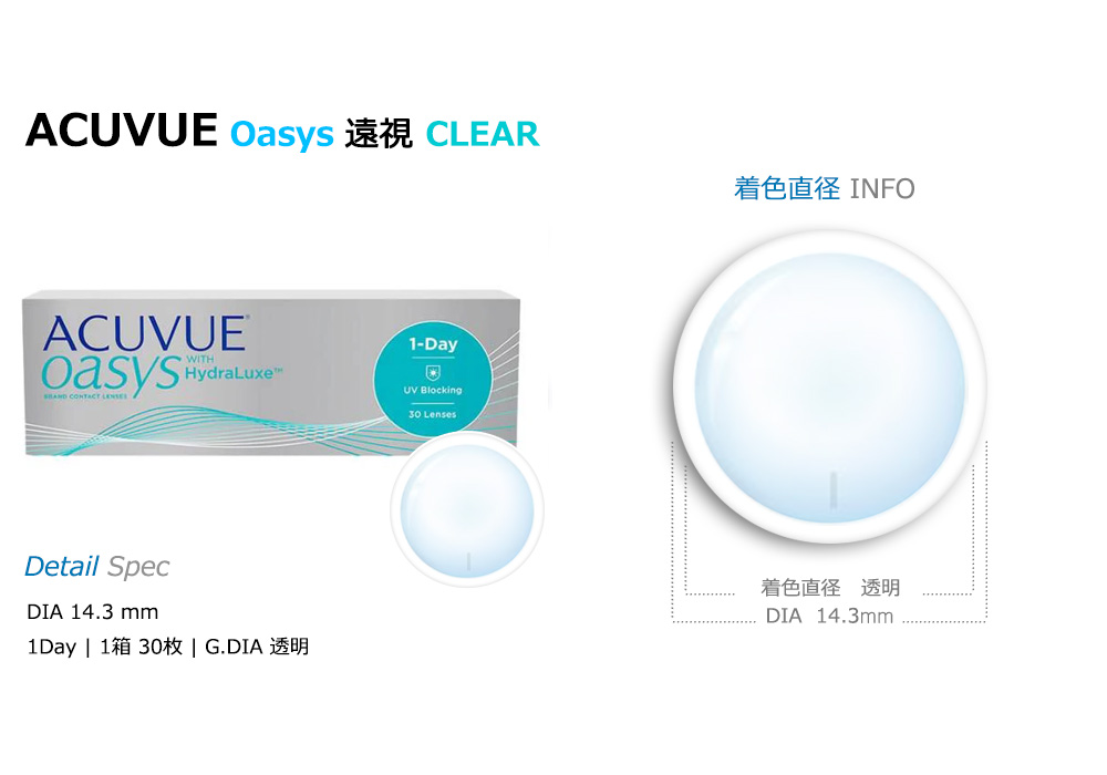 [Hyperopia/1-Day] ACUVUE Oasys Clear (30pcs)