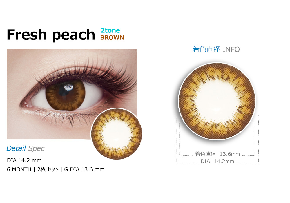 [Toric/6-Month] Fresh Peach 2tone Toric Brown (2pcs)
