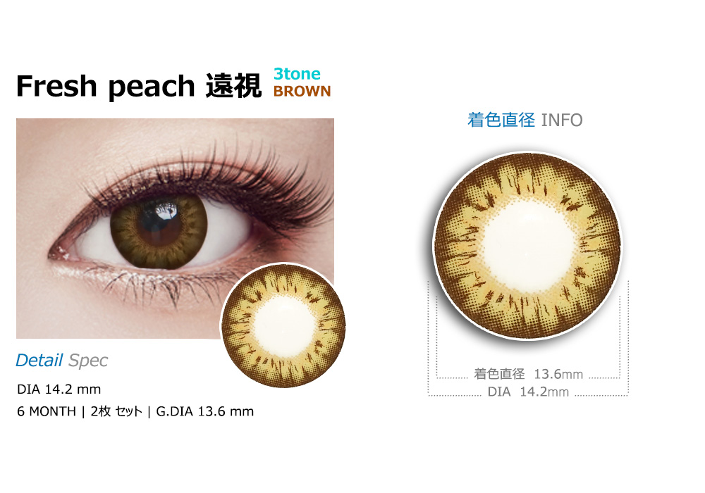 [Hyperopia/6-Month] Fresh peach 3tone Brown (2pcs)