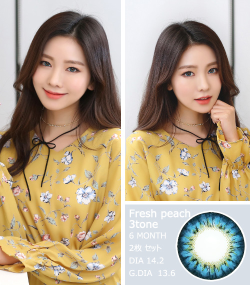 [Toric/6-Month] Fresh Peach 3tone Toric Blue (2pcs)3