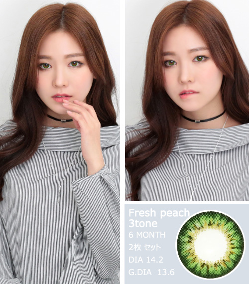 [Toric/6-Month] Fresh Peach 3tone Toric Green (2pcs)3