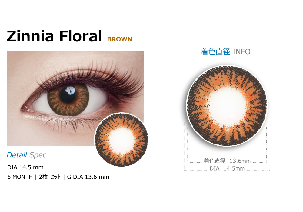 [Toric/6-Month] Zinnia Floral Toric Brown (2pcs)