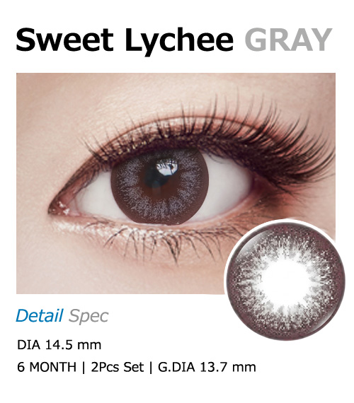 [Hyperopia/6-Month] Sweet・Lychee Gray (2pcs)