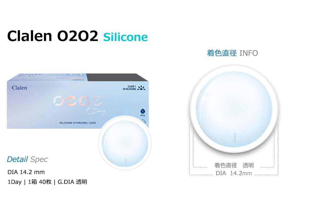 [1-Day] Clalen O2O2 Silicone Clear (40pcs)