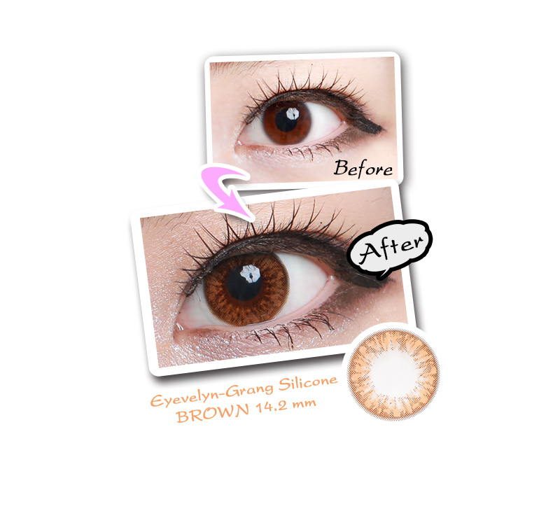 [6-Month] Eyevelyn-Grang Silicone Brown (2pcs)