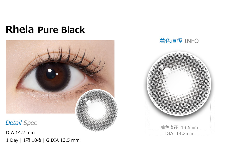 [1-Day] Rheia Pure Black (10pcs)