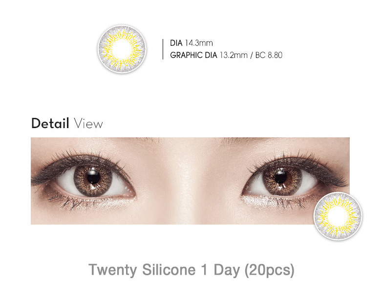 [1 Day/Gray] Twenty Silicone 1 Day (20 pieces) [14.3mm]
