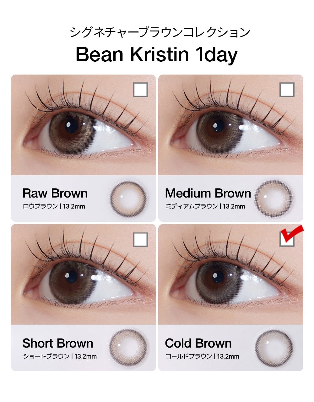 [1-Day] Bean Kristin Cold BROWN (10pcs)・HapaKristin