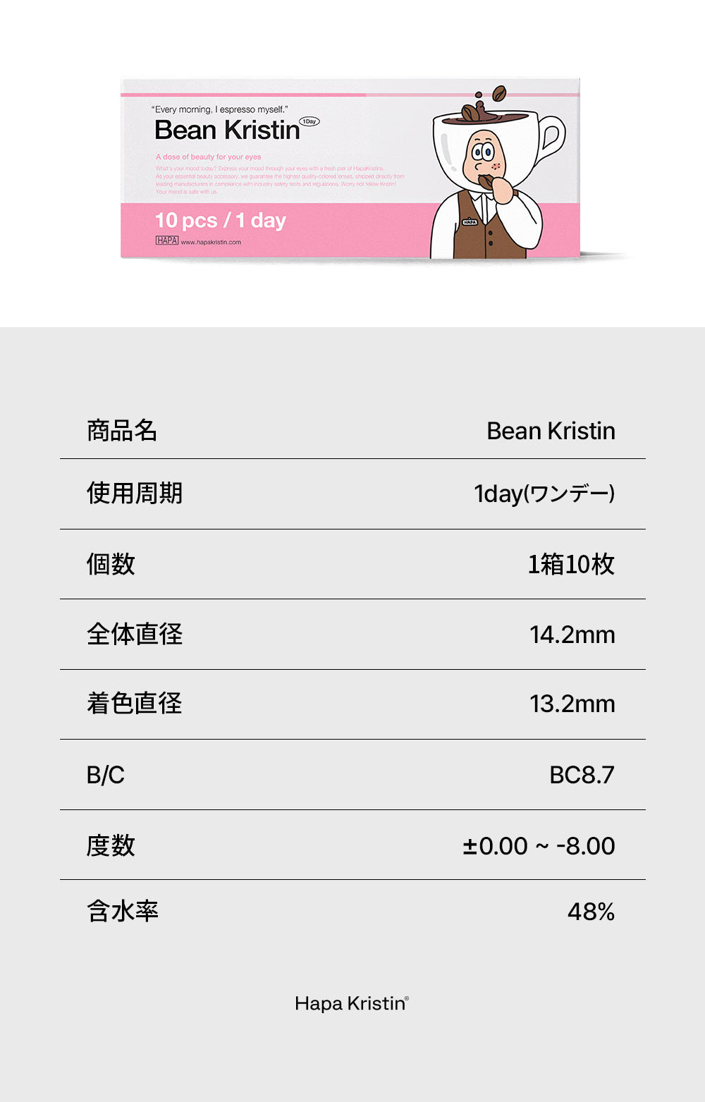 [1-Day] Bean Kristin Short BROWN (10pcs)・HapaKristin