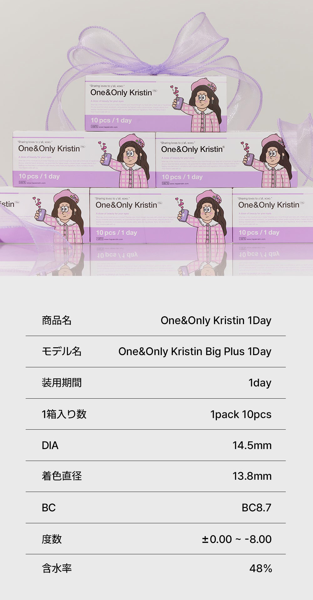 [1-Day] One&Only Kristin Big Plus Brown (10pcs)・HapaKristin