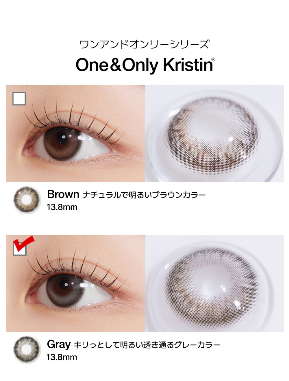 [1-Day] One&Only Kristin Big Plus Gray (10pcs)・HapaKristin
