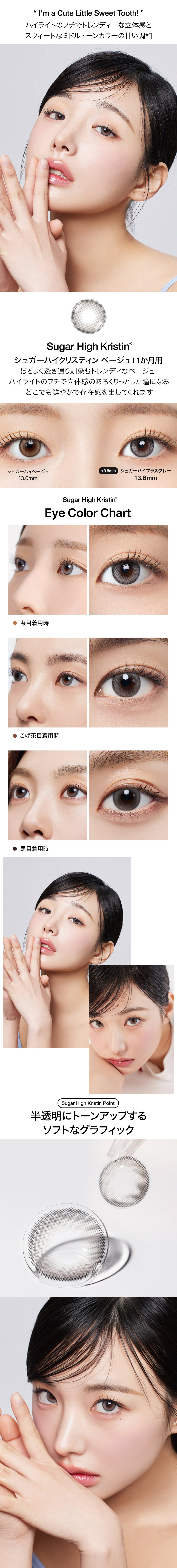 [1-Month] Sugar High Kristin Plus Gray (2pcs)・HapaKristin