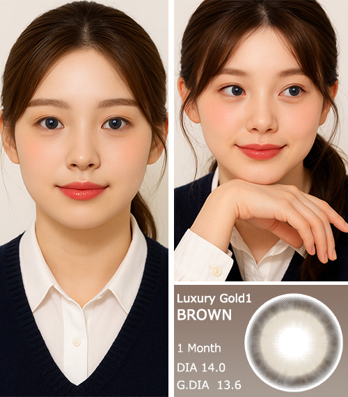 [1-Month] Luxury Gold-1 Brown (2pcs)3