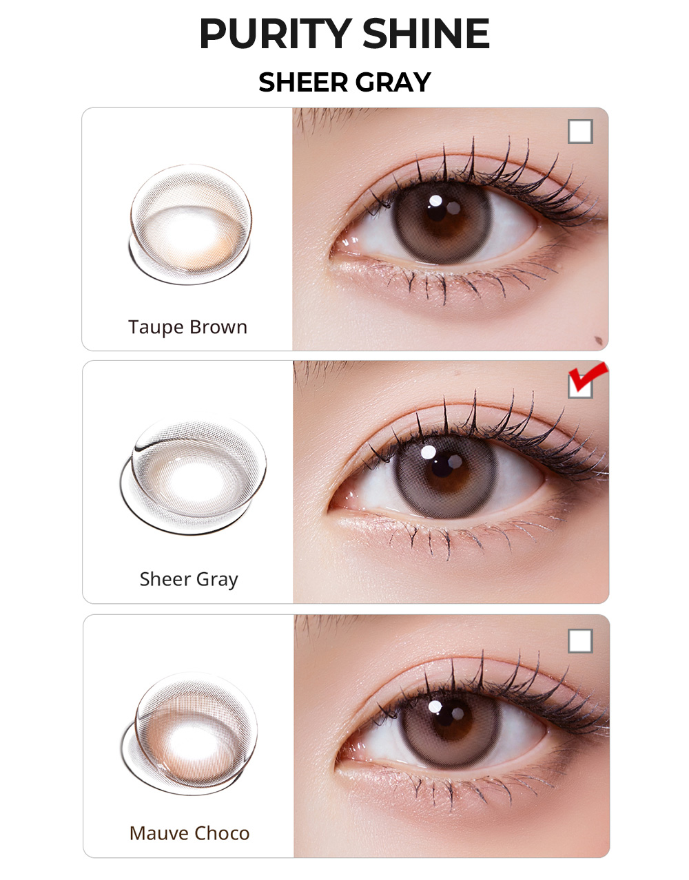 [2-Weeks] Purity Shine Taupe Brown (2pcs)