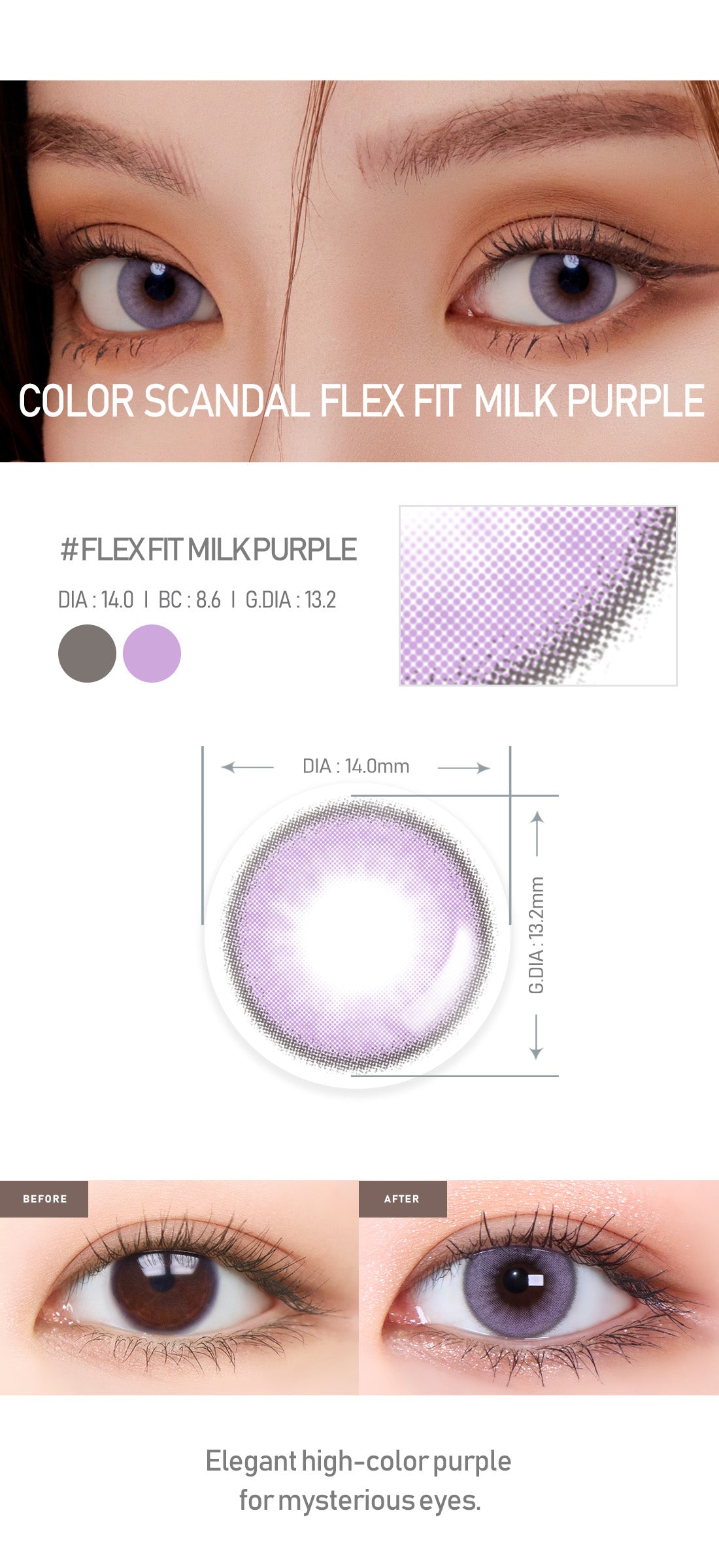 [Toric/Select Period] Torica Flexfit Milk Purple