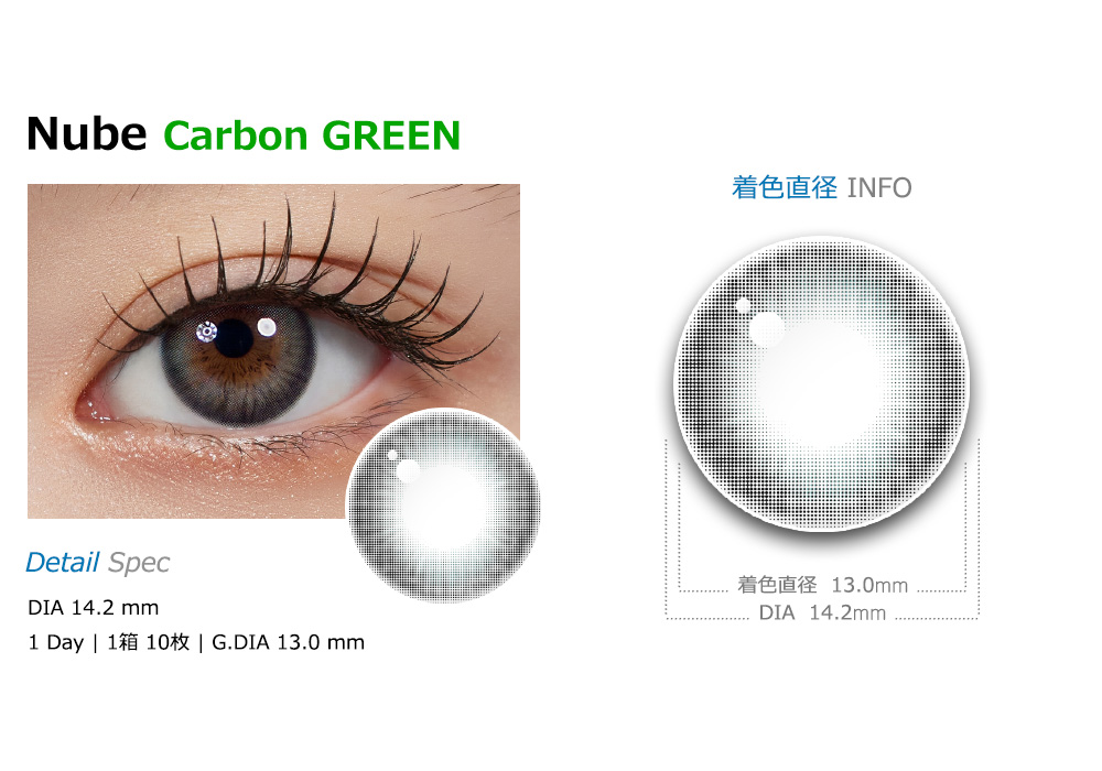 [1-Day] Nube Carbon Green (10pcs)