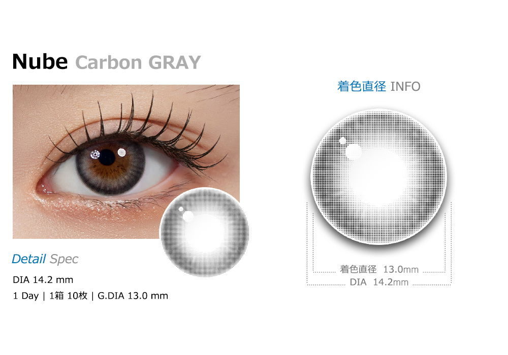 [1-Day] Nube Carbon Gray (10pcs)