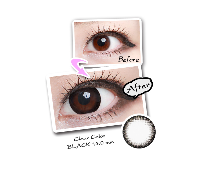 [6-Month] Clear Color Black (2pcs)