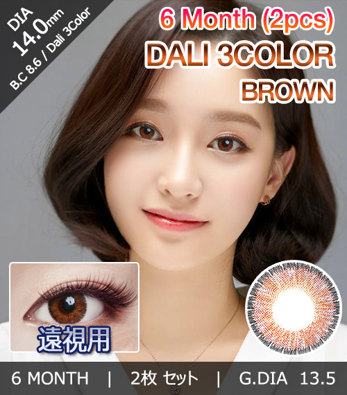 [Hyperopia/6-Month] Dali 3-Color Brown (2pcs)