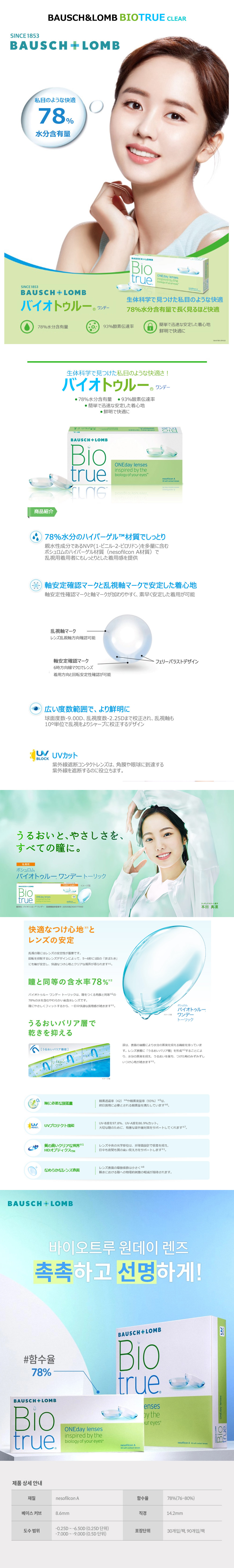 [1-Day] BAUSCH&LOMB BIOTrue Clear (30pcs)