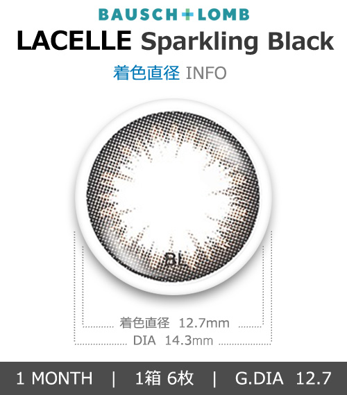 [1-Month] BAUSCH&LOMB LACELLE Sparkling Black (6pcs)4