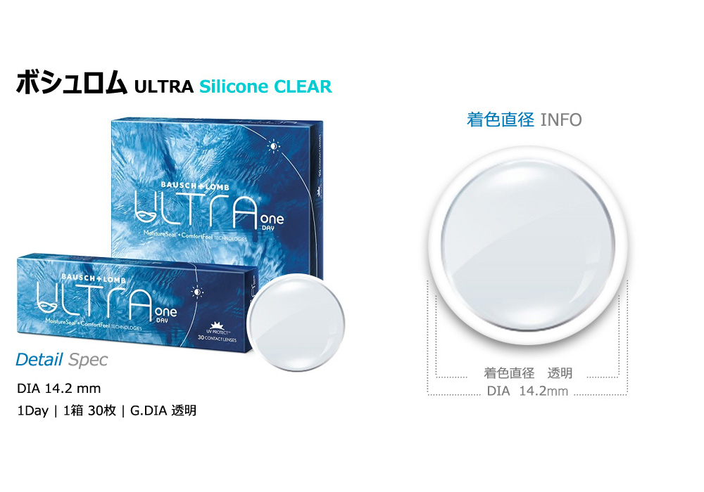 [1-Day] BAUSCH&LOMB ULTRA Clear Silicone (30pcs)