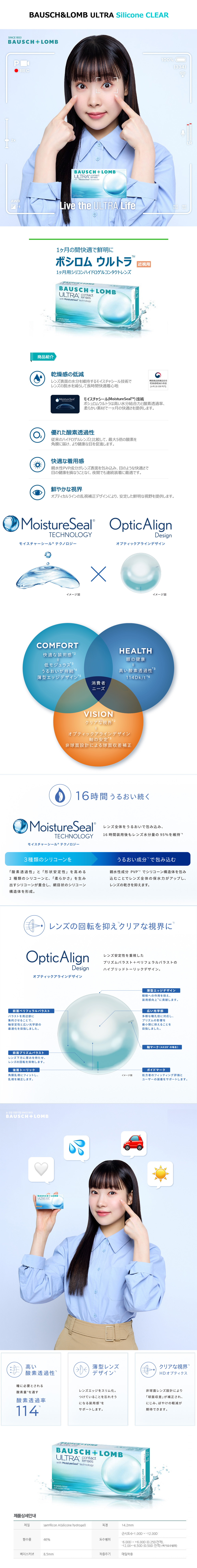 [1-Month] BAUSCH&LOMB ULTRA Clear Silicone (6pcs)