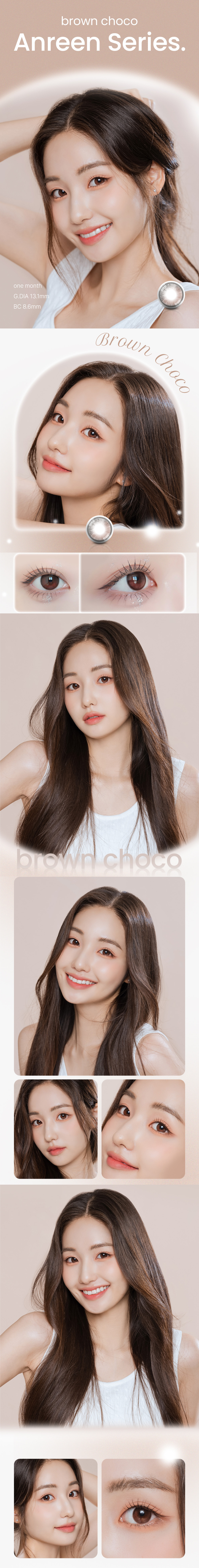 [1-Month] Anreen Series Brown & Choco (2pcs)