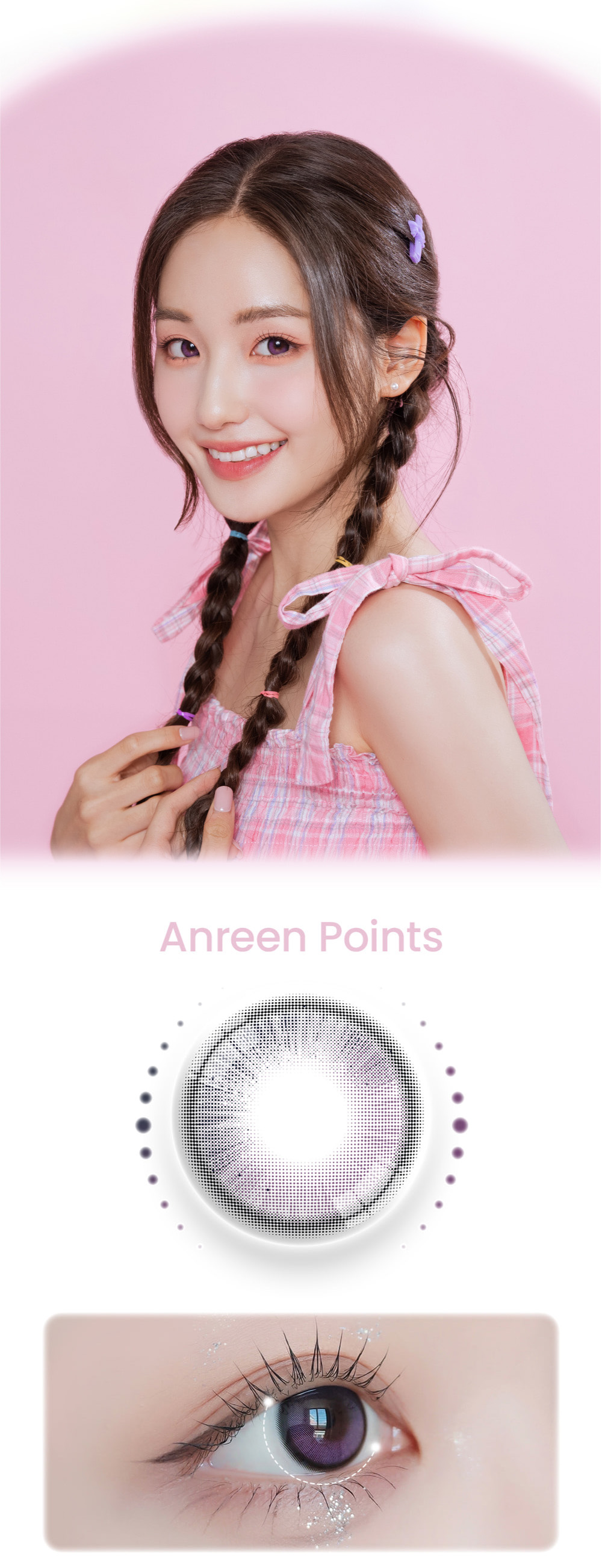 [1-Month] Anreen Series Pink &amp; Violet (2pcs)