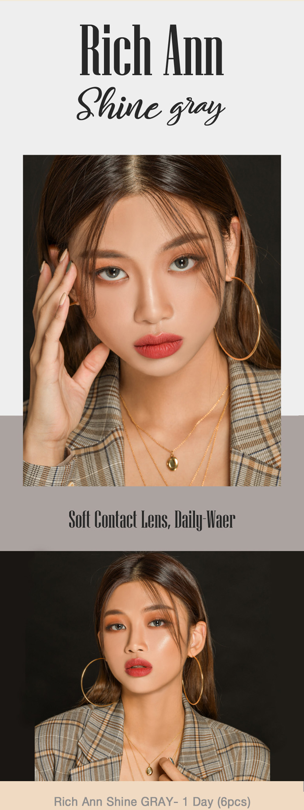 [1-Day] Rich Ann Shine Gray (6pcs)