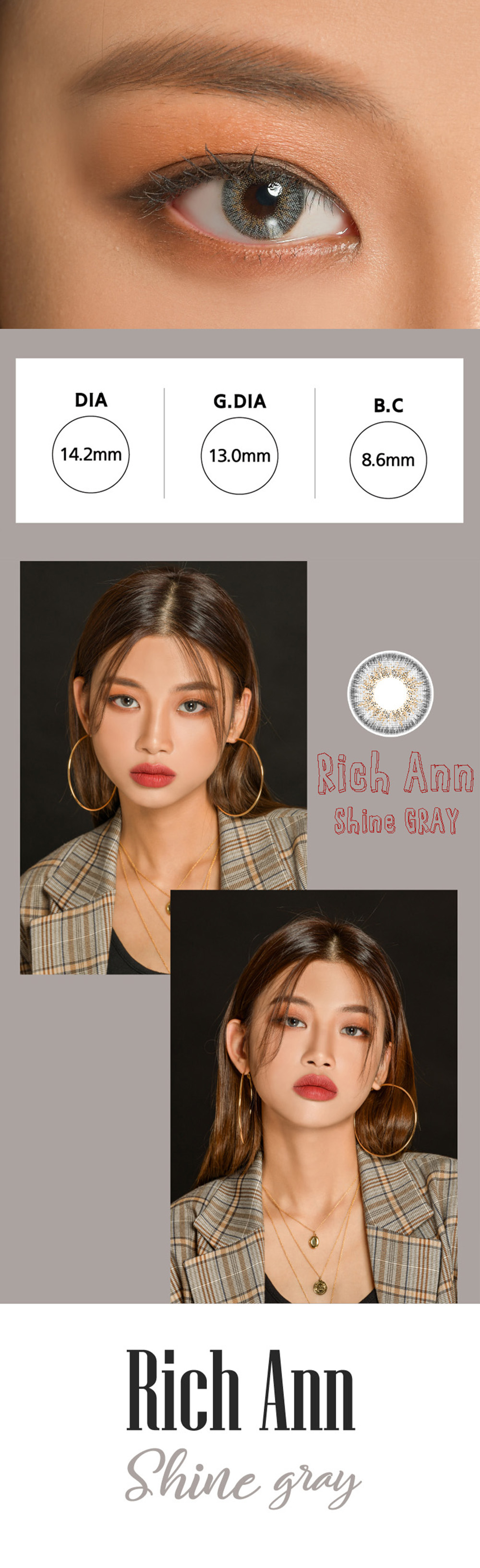 [1-Day] Rich Ann Shine Gray (6pcs)