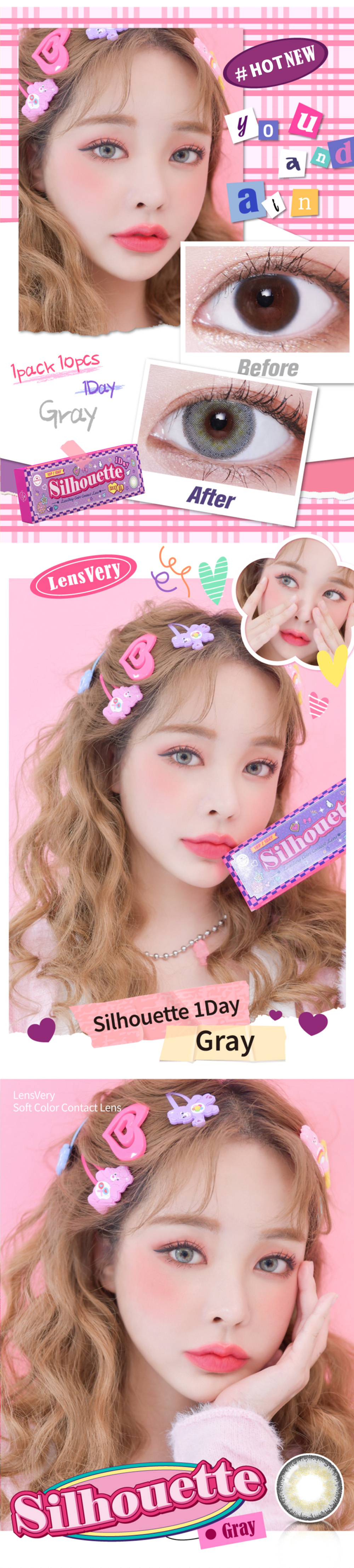 [1-Day] Silhouette Gray (10pcs)