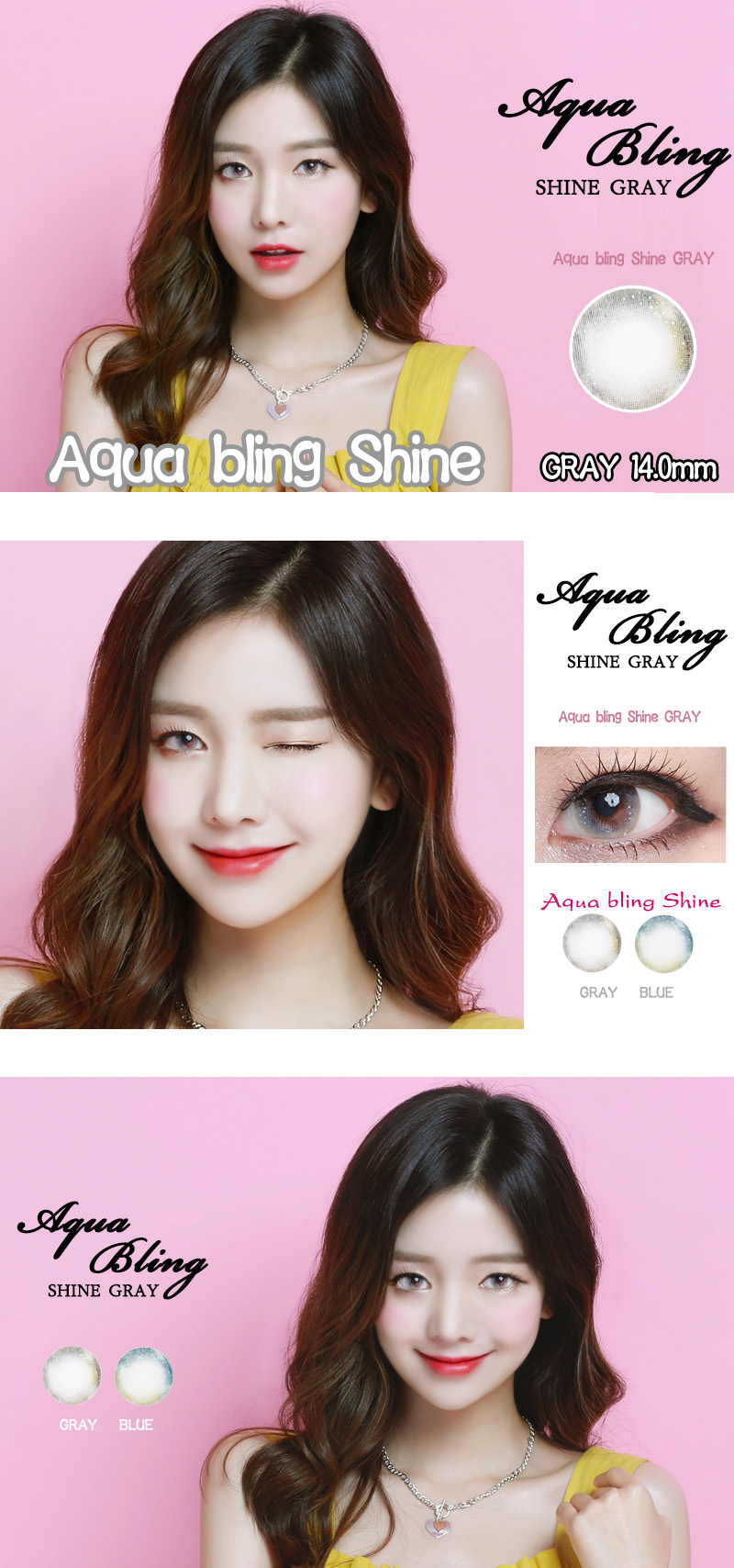[6-Months] Aqua bling Shine Gray (2pcs)